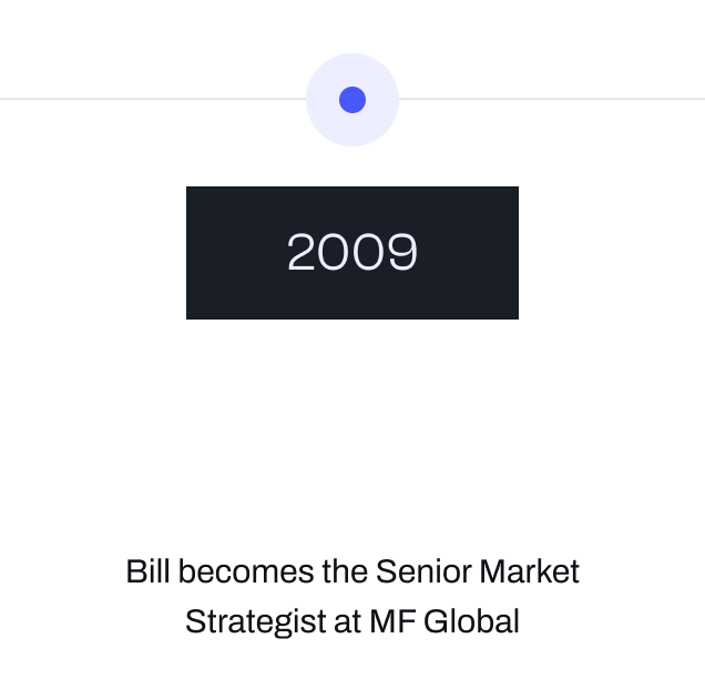 timeline-2009-Bill becomes the Senior Market Strategist at MF Global
